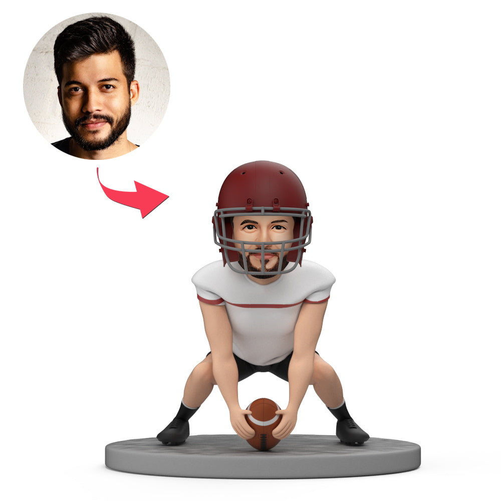 American Football Kicker Bobblehead Custom Player's Face Spieler Bereit Zum Wettkampf - MeineFotoTassen