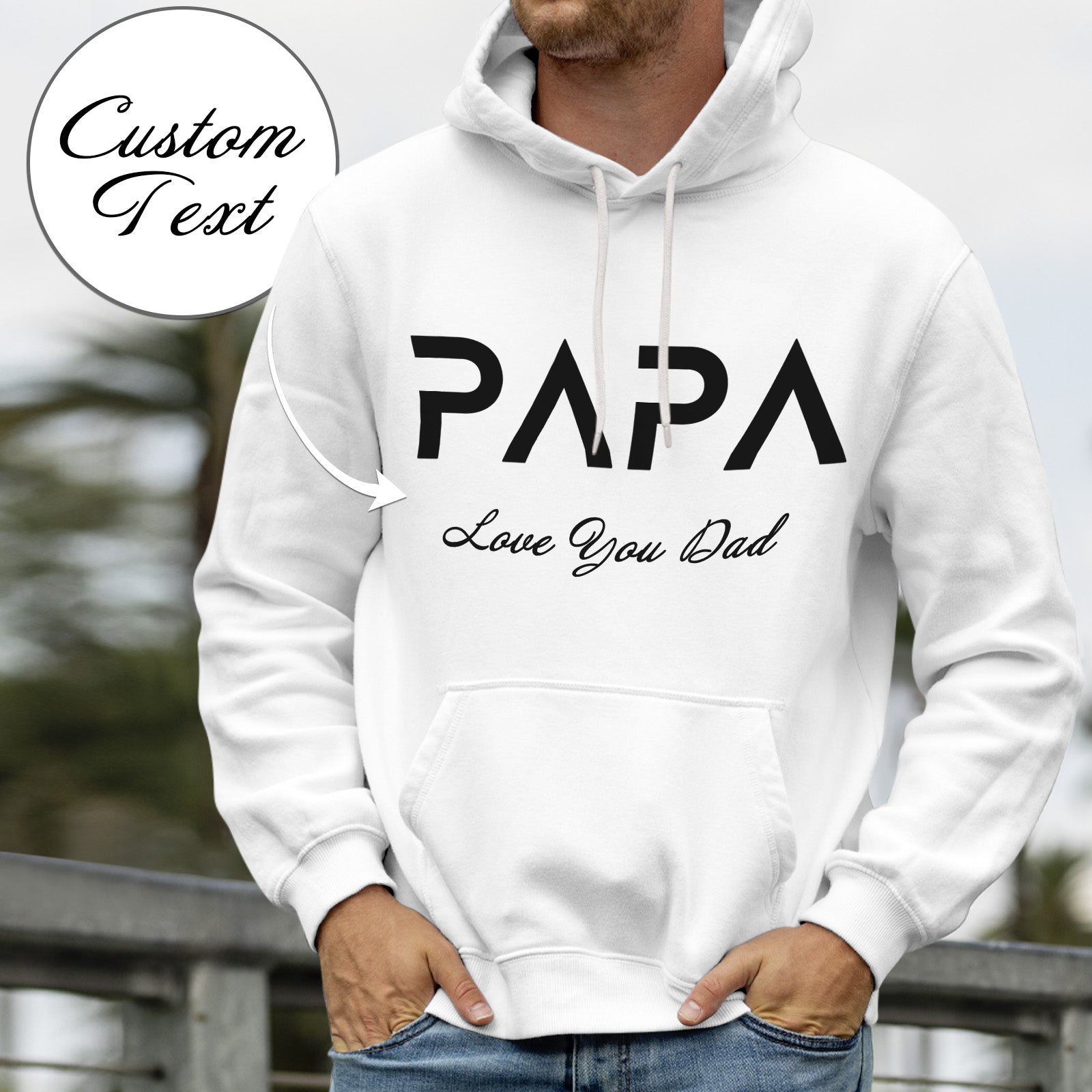 Benutzerdefinierte Papa Hoodie Personalisierte Vater Shirt Vatertagsgeschenke - MeineFotoTassen