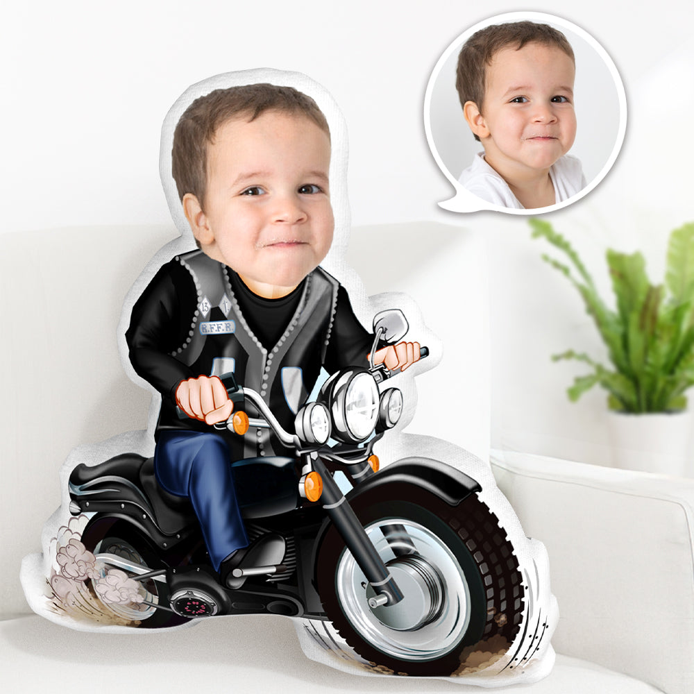 Benutzerdefinierte Motorrad-mann-spielzeuge, Personalisierte Foto-gesichtspuppen, Mein Gesicht Auf Kissen, Einzigartiges Personalisiertes Wurfkissen - MeineFotoTassen