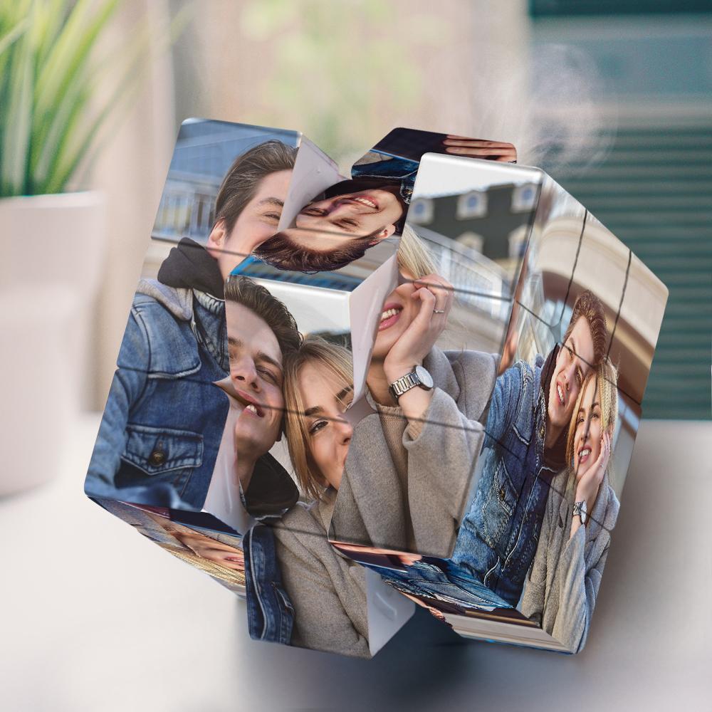 Benutzerdefinierter Multi-Foto-Würfel Benutzerdefinierter Foto-Zauberwürfel Personalisierte sechs Bilder 3x3-Würfel-Geschenke für den Vater